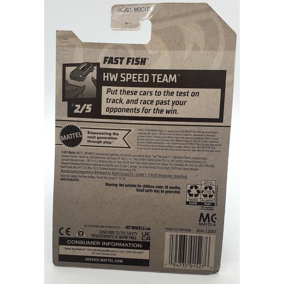 Hot Wheels Fast Fish Yellow #47 47/250 2022 HW Speed Team 2/5 - Picture 4 of 4